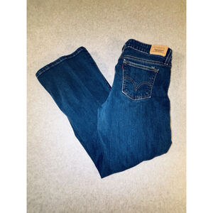 Levi’s 515 Bootcut Jeans Womens Blue Denim Mid Rise Cropped 25x32